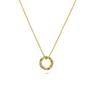 Elegant Pearl & Gold Twisted Circle Pendant Necklace | S925 Silver