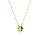 Gold & Black Onyx Ring Pendant Necklace | 18K Gold Plated S925 Silver