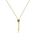 Luxury Onyx & CZ Lariat Necklace | 18K Gold Plated S925 Silver