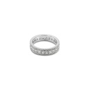 Princess Cut CZ Eternity Band Rhodium Plated 925 Silver Ring