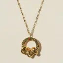 Gold Layered Oval Pendant Necklace