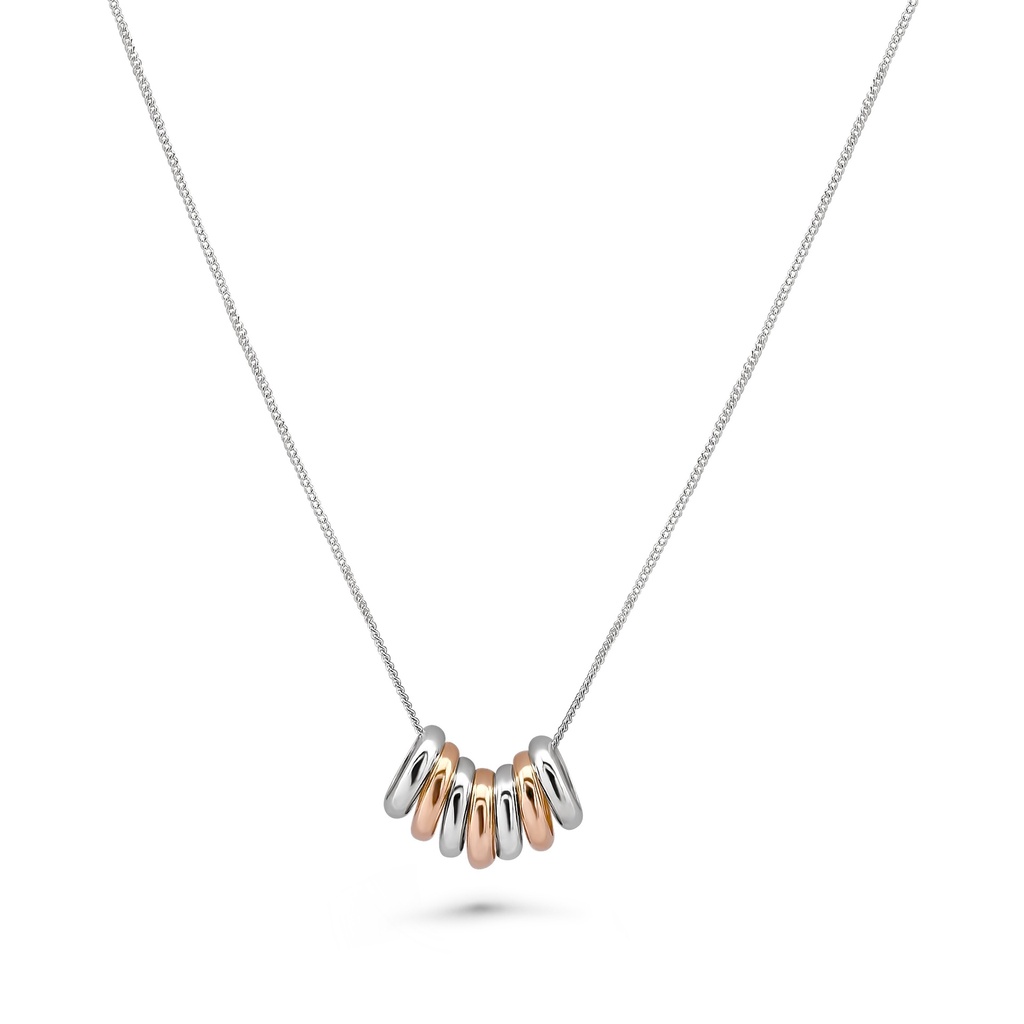 Multi Ring Pendant with Silver and Rose Gold Rings