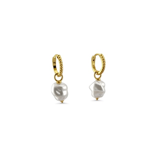 Elegant Pearl and Gold Hoop Earrings