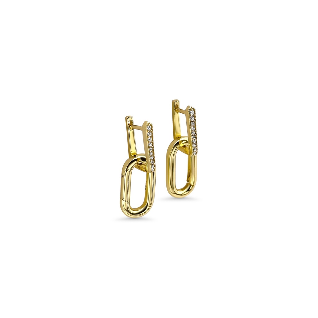 Sparkling Sophistication: Diamond Dangle Earrings on Gold Hoops
