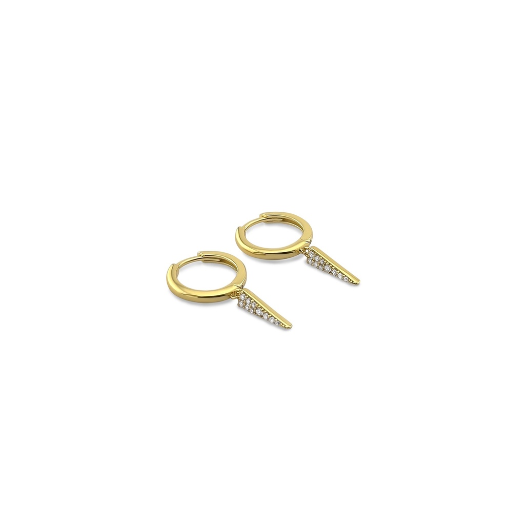 Hoop Earrings with Sparkling CZ Diamonds