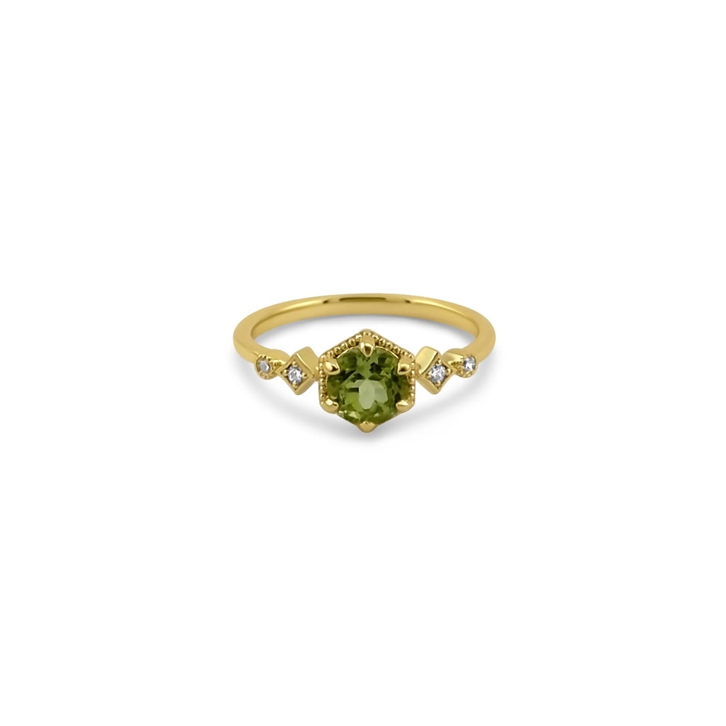 Gold Ring with Green Gemstone