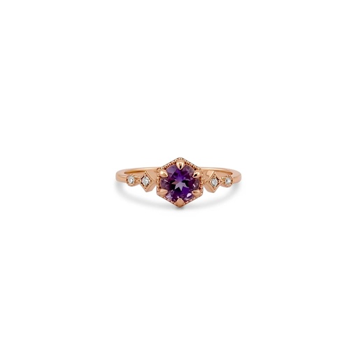 Gold Ring with Amethyst Gemstone