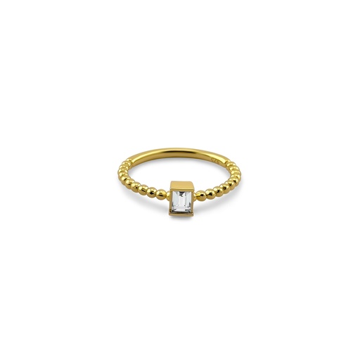 Gold Plated Sky Blue Crystal Ring