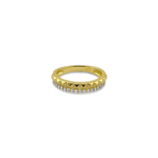 Classic Elegance: Gold Plated Sterling Silver CZ Ring