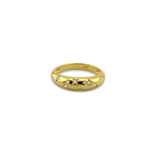 Twinkle Stacking Ring: Delicate Gold & CZ Band
