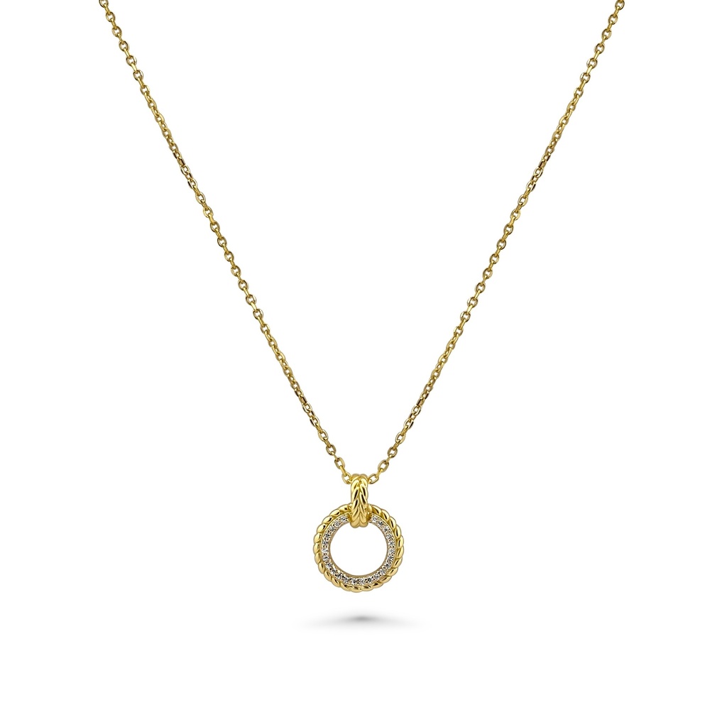 Modern Minimalist Hollow Circle Pendant Necklace
