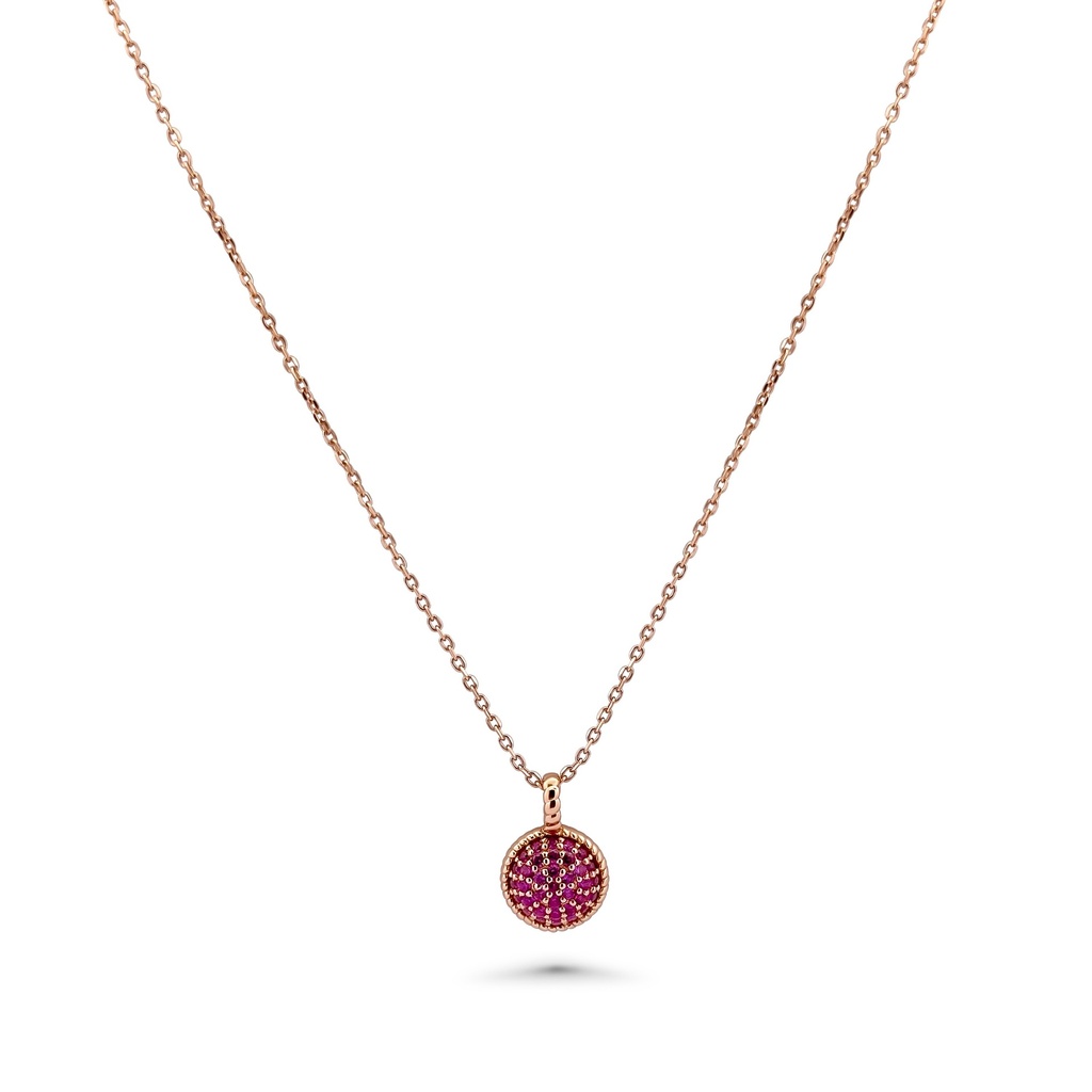 Elegant Necklace with Red CZ Accents