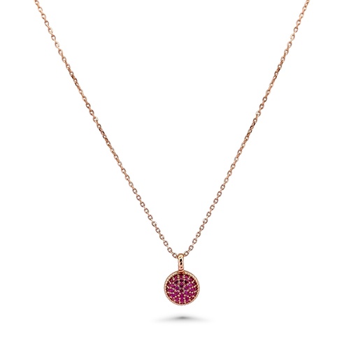 Elegant Necklace with Red CZ Accents
