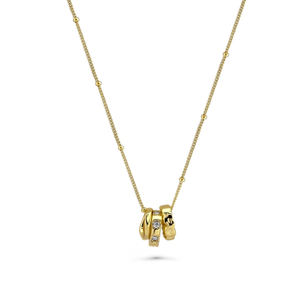 Multi Ring Pendant in Gold Plated Finish