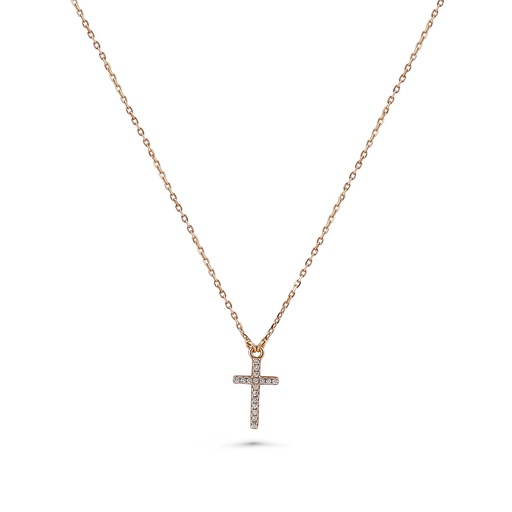 Rose Gold Cross Pendant Necklace for Women