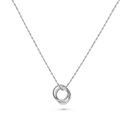 Interlocking Circles in Infinity Style Pendant Necklace