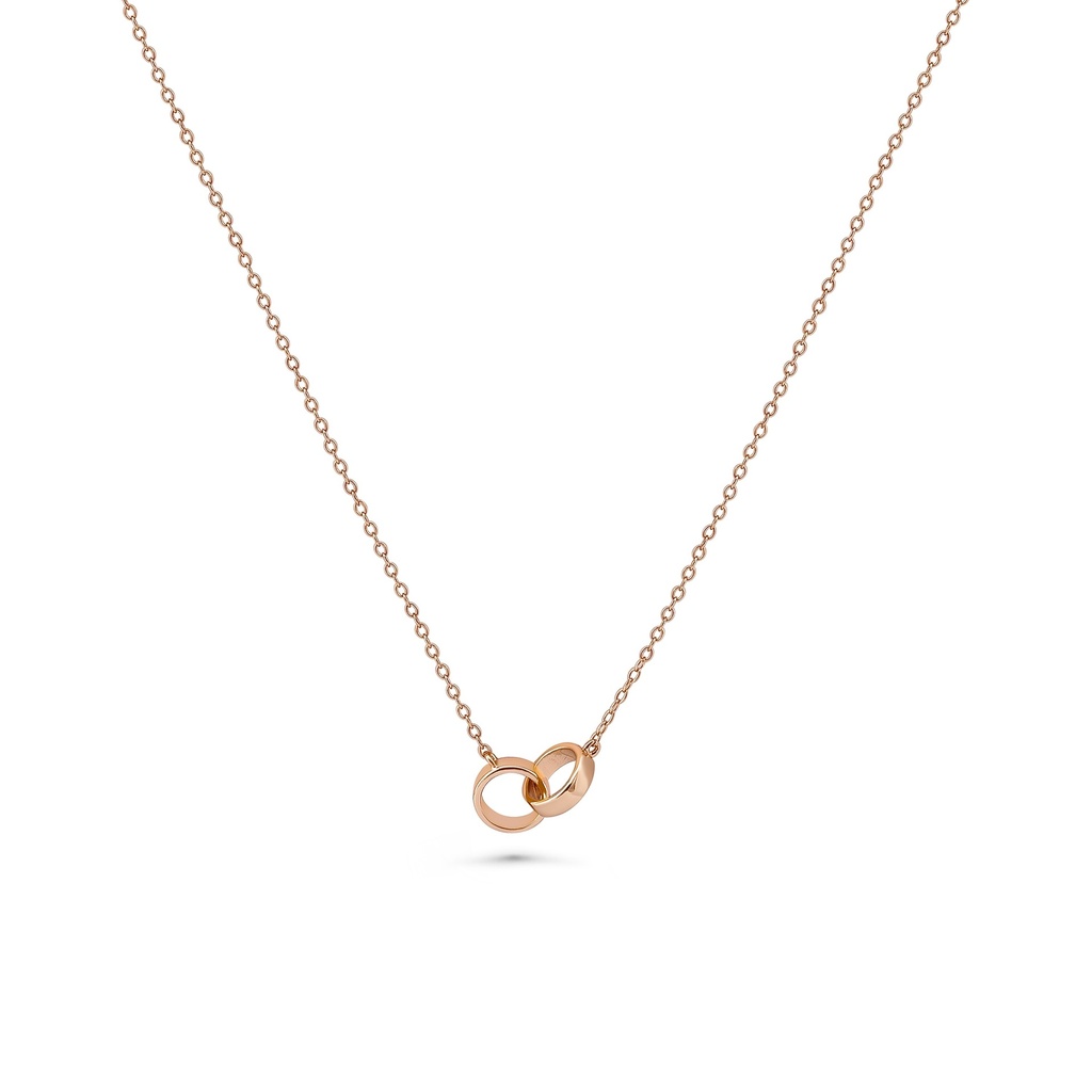 Interlocking Circles Pendant Necklace - Rose Gold
