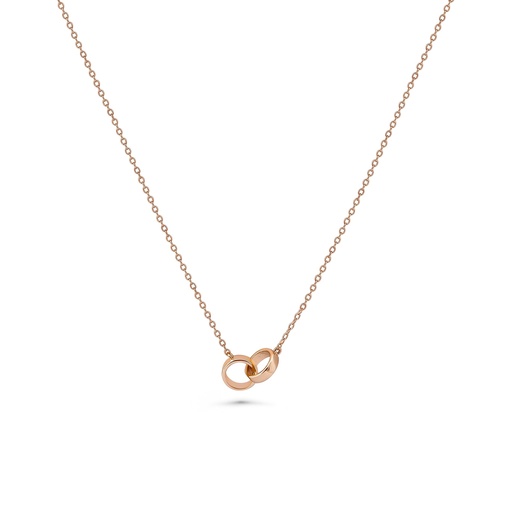 Interlocking Circles Pendant Necklace - Rose Gold