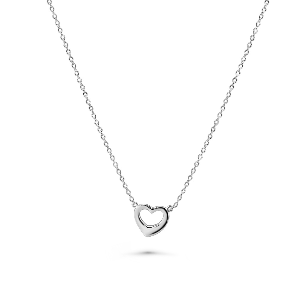 Sparkling Silver Heart Pendant Necklace