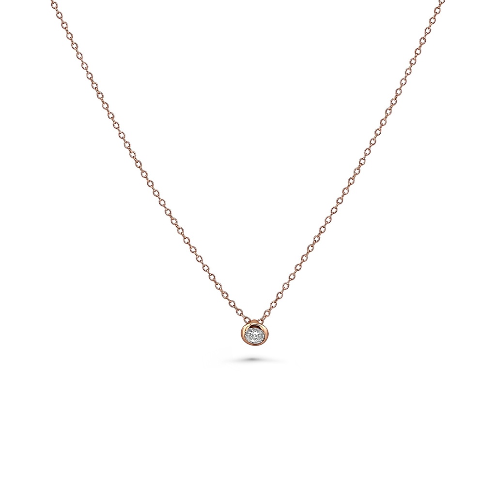Center Diamond Necklace - Rose Gold Finish